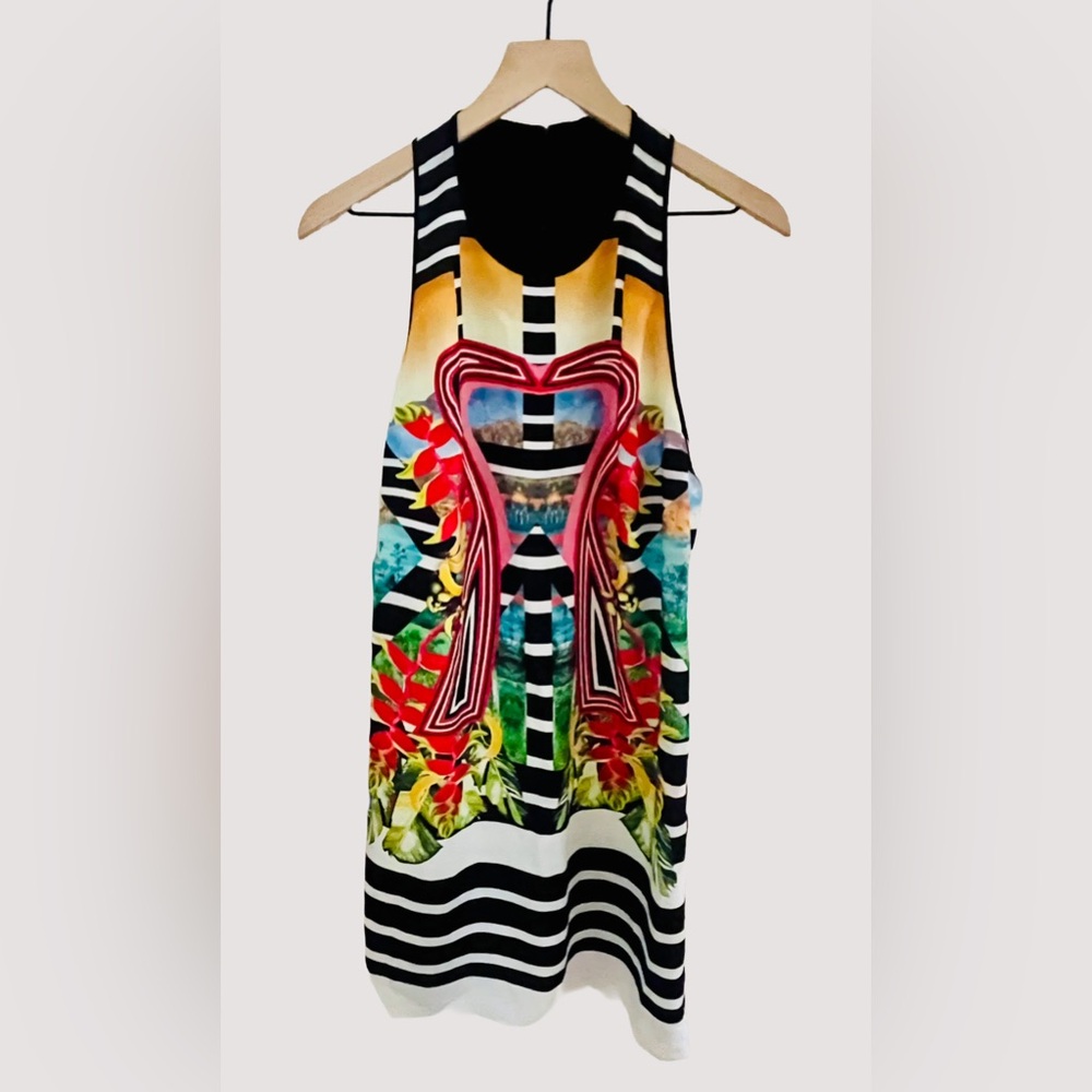 Clover Canyon Mirrored Neoprene Feel Printed Dress Size Medium